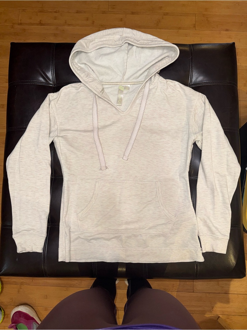 GreenTea Cream Pullover Hoodie with Kangaroo Pocket
